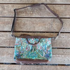 Vintage Butterfly huipil handbag purse Guatemala